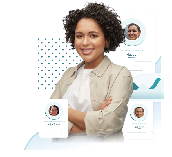 Imagem com o perfil de usuários que contam com a ajuda do MEI Tools: profissionais que atuam em startups, institutos de pesquisa, consultorias e empresas de tecnologia.